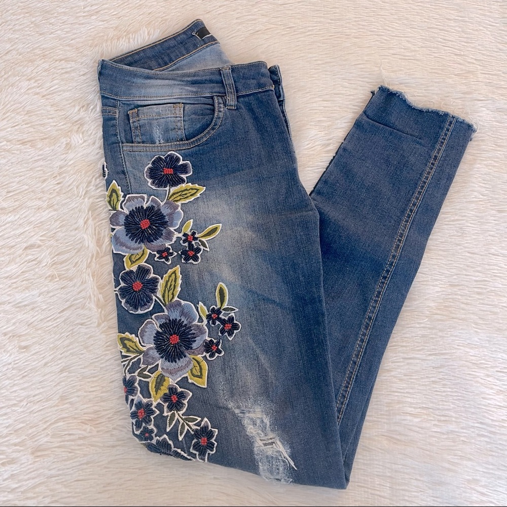 Handmade Beaded Embroidered Skinny Jeans